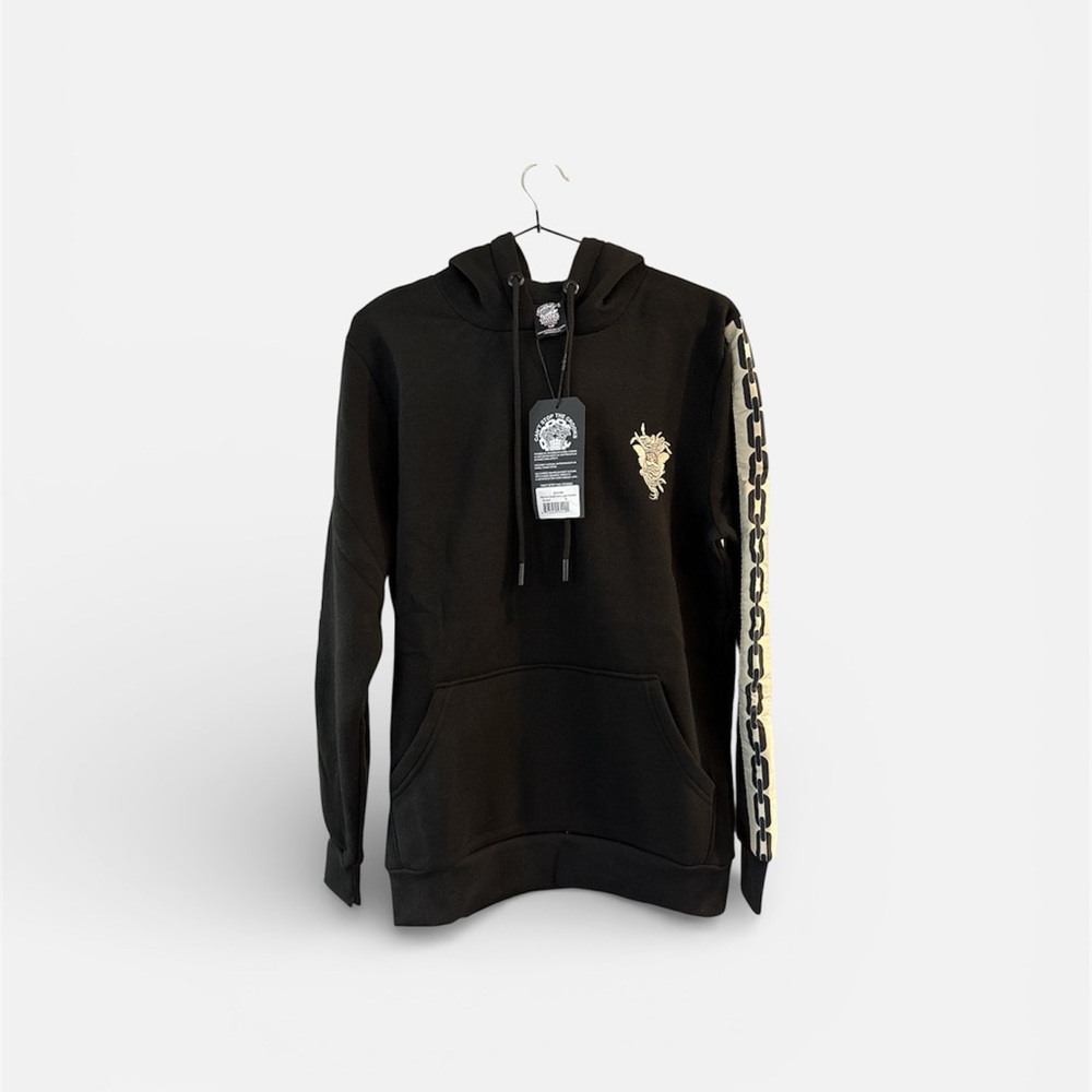 Crooks & Castles Black Sweater‎ with Gold Chain Accent